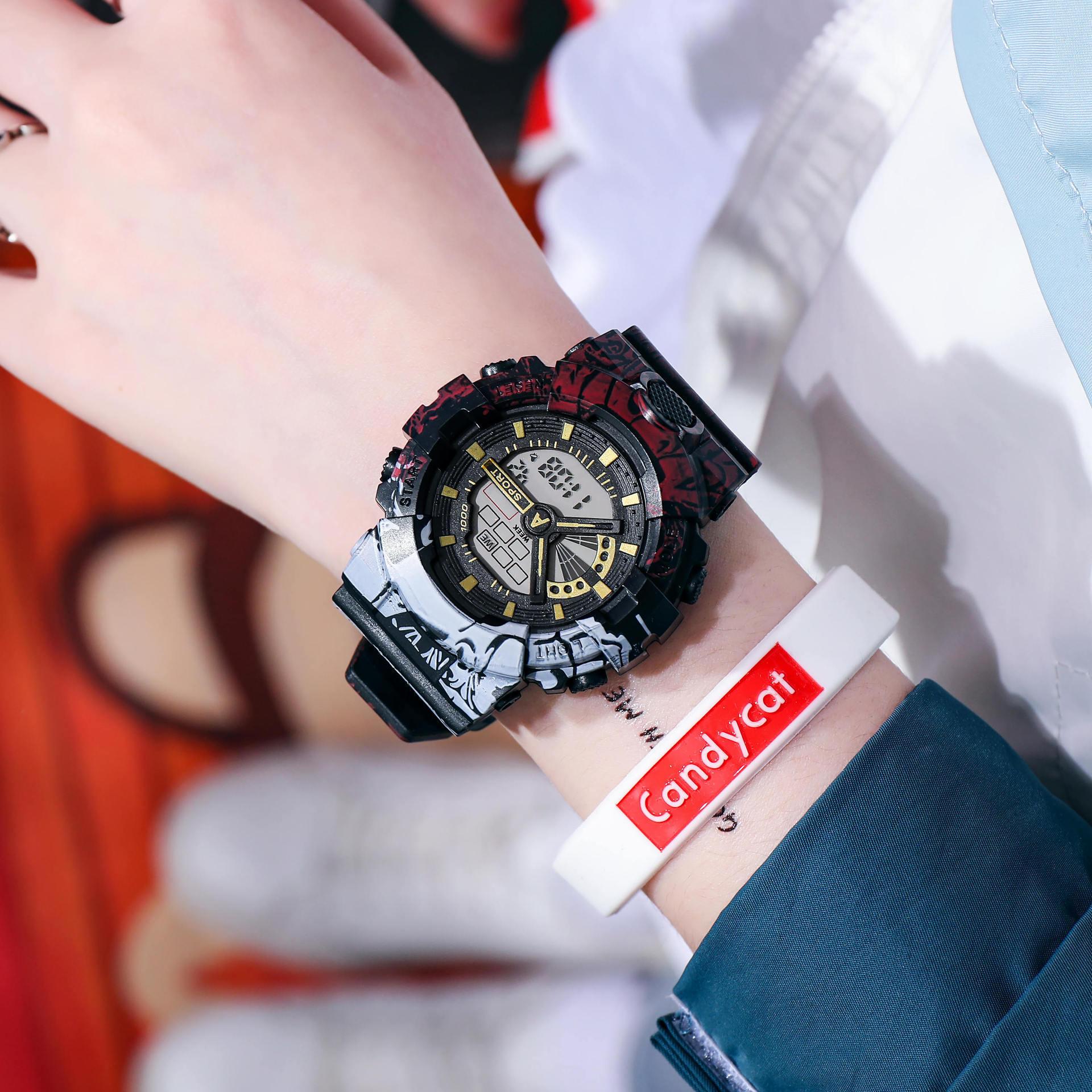 Factory Wholesale One Piece Electronic Watch Men and Women Student Fashion Luminous Arm Sports Children's Electronic Watch Foreign Trade