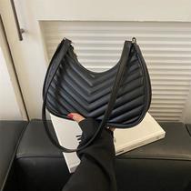 Women's Solid Color Textured One-Shoulder Bag Bag Women's 2024 Spring New Versatile Ins Korean Style Shoulder Bag Small Square Bag Women's