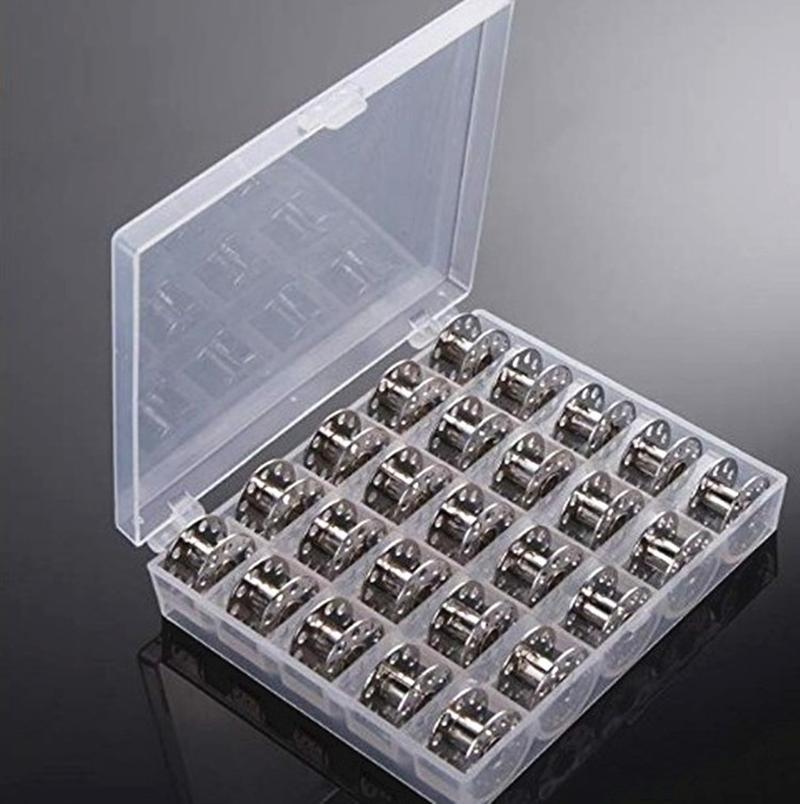 Metal Bobbin Box of 25 Household Multi-Function Sewing Machine Butterfly Sewing Machine Bobbin Iron Bobbin Box of 136G