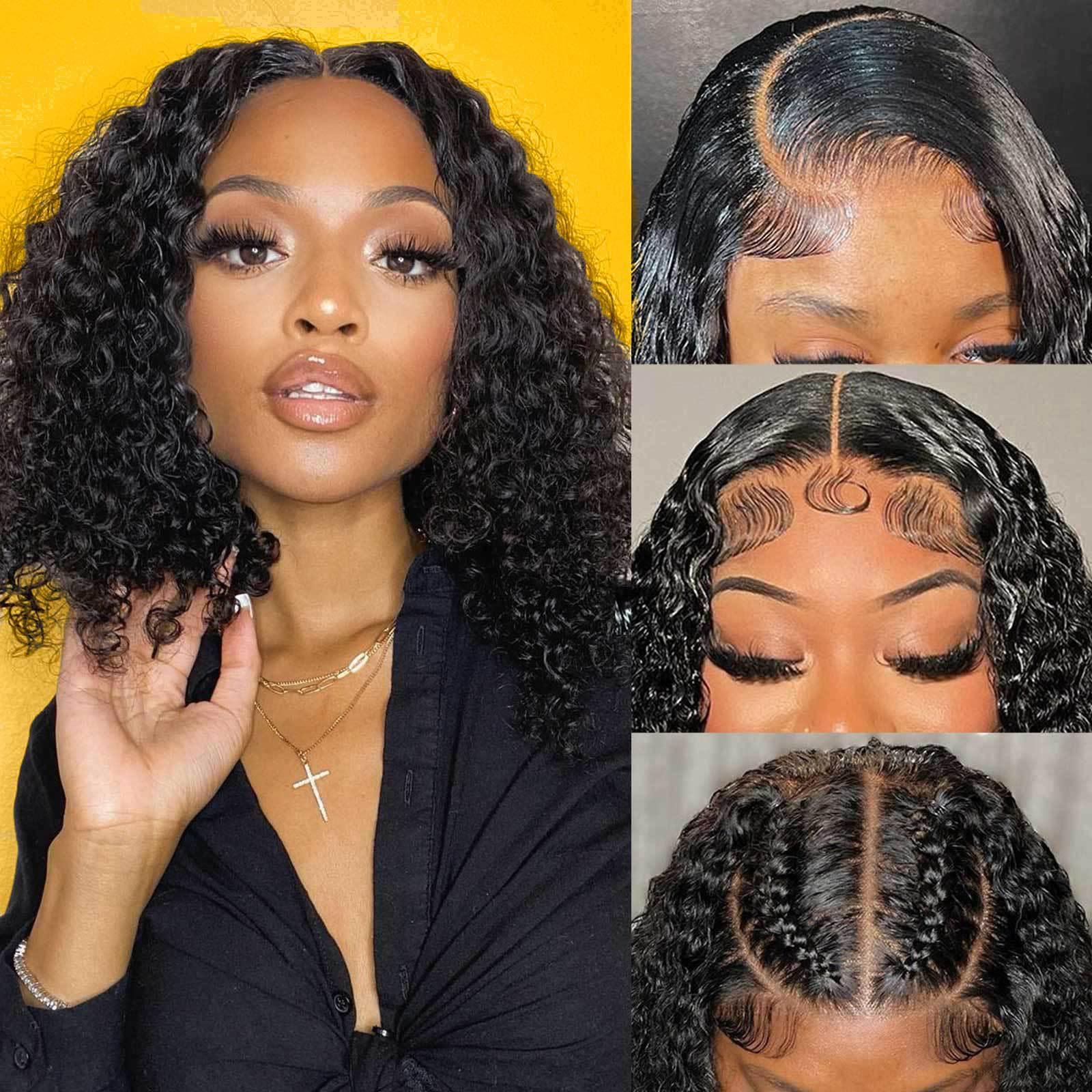cross-border wig black chemical fiber wig curly wig full-head wig african wig 12inch factory direct sales