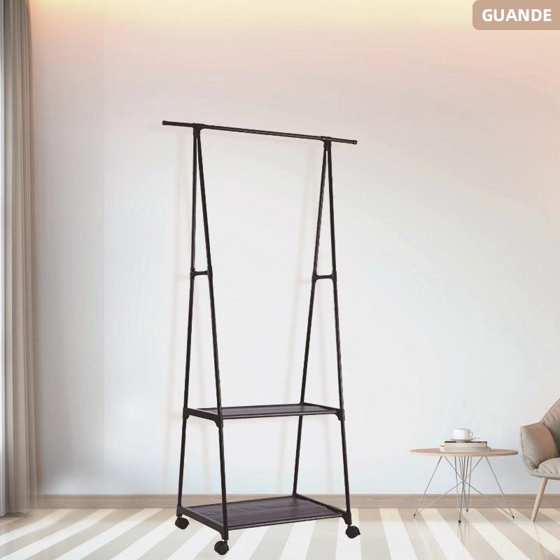 Simple Coat Rack Floor Clothes Rack Triangle Folding Movable Coat Rack Household Pannier Bag Clothes Hanger Storage Rack