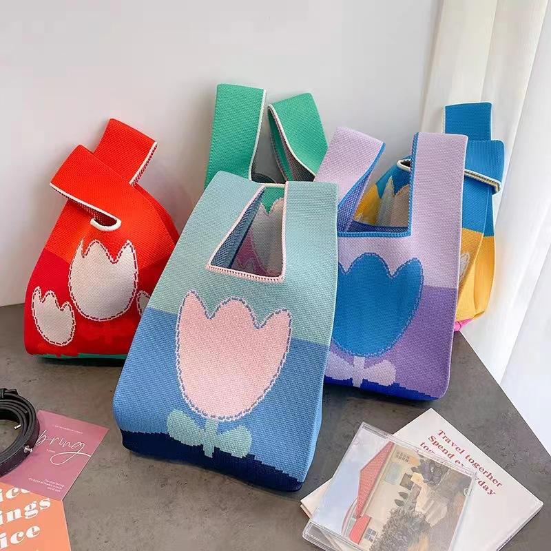 110g knitted handbag tote bag knitted handbag versatile women's bag shoulder bag bucket bag hand gift bag
