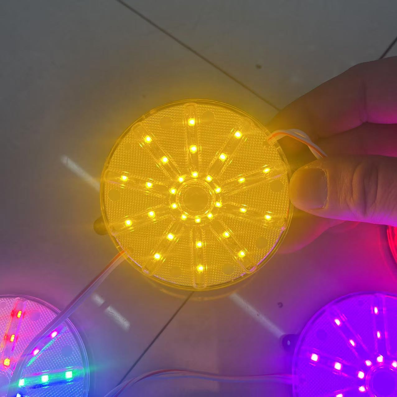 New motorcycle LED lights, colored lights, round smoke lights, 12V decorative lights, taillights, export version pic 5
