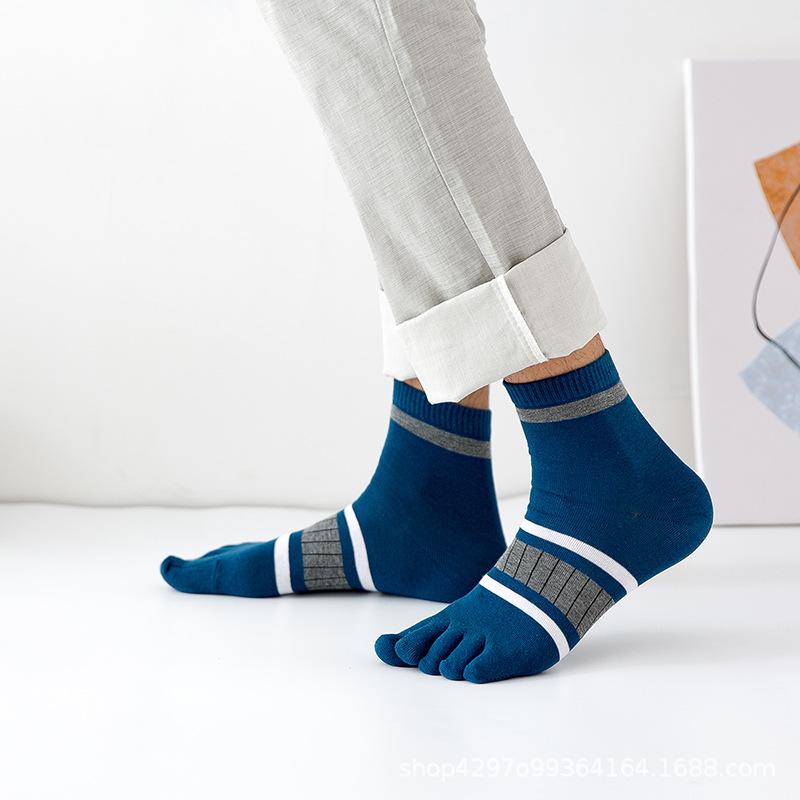 men's toe socks pure cotton deodorant mid-waist spring, autumn and winter mid-calf split toes socks cotton sports toe socks