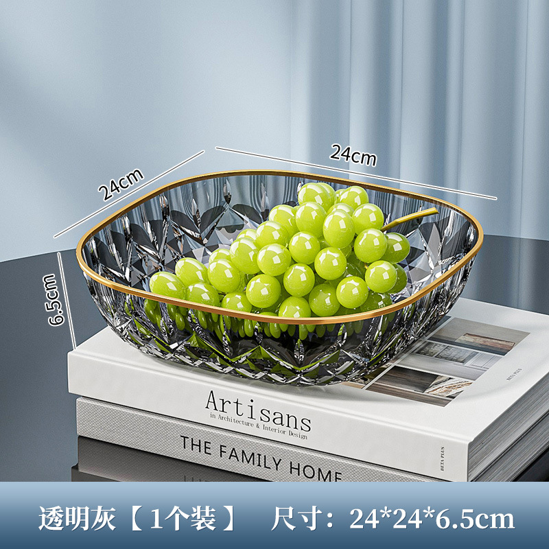 轻奢水果盘子PET透明ins风茶几零食盘花型果篮KTV果盘细节图