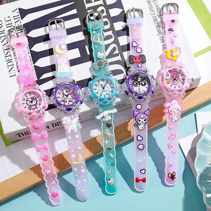 cartoon sanrio watch children's silicone 3d strap watch cute clow m cinnamoroll babycinnamoroll girl quartz watch