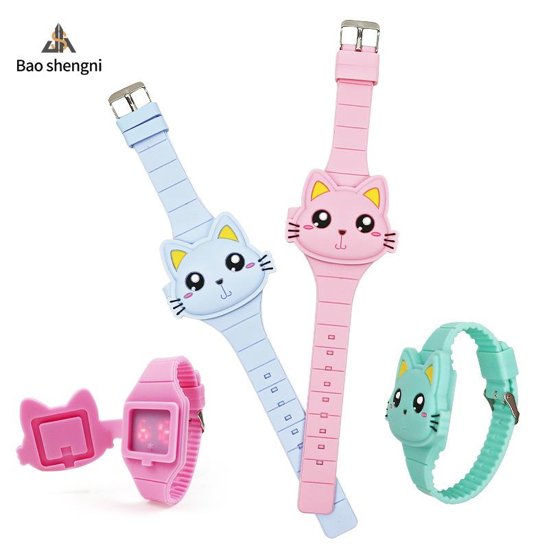 New Cartoon Epoxy Flip Silicone LED Electronic Watch Children's Silicone Cartoon Led Watch