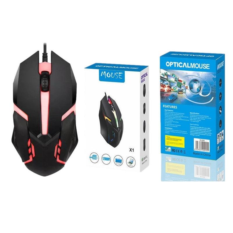 usb colorful breathing light x1 wired mouse 4 keys home office game notebook mouse ergonomic design