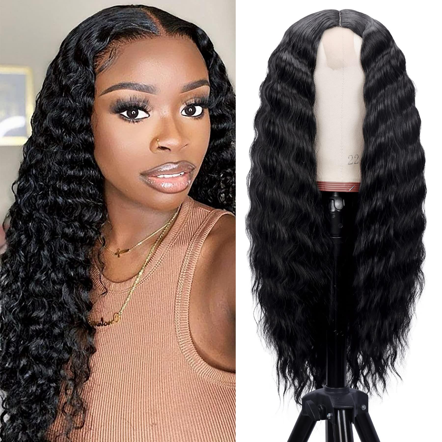 cross-border wig european and american women's front lace black long curly hair synthetic wigs african small curly micro curly wig full-head wig