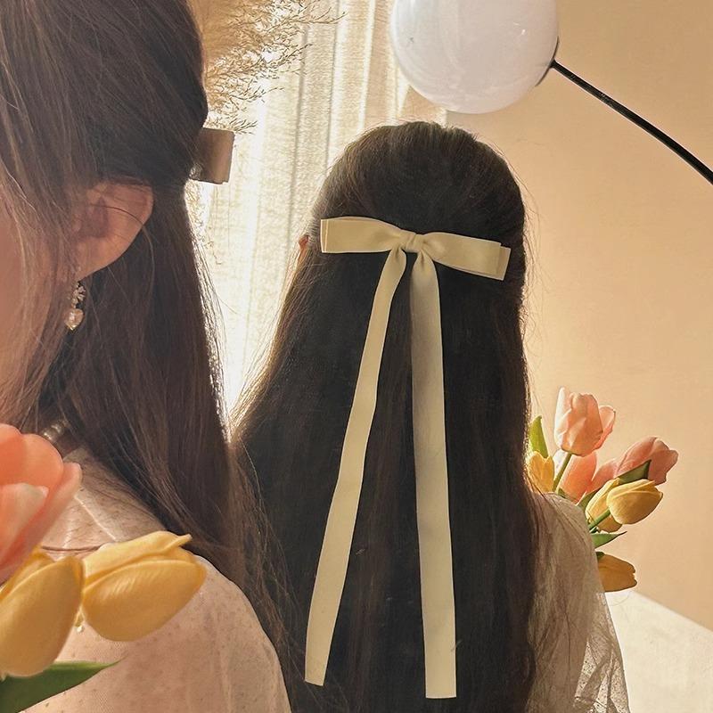 super fairy sweet summer ribbon bow ribbon hairpin 2023 new back head spring clip hair clip headdress