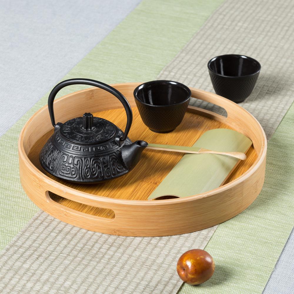 bamboo tray serving dishes japanese-style bread tray bamboo and wood household tea cup tray rectangular round dry tea tray fruit tray