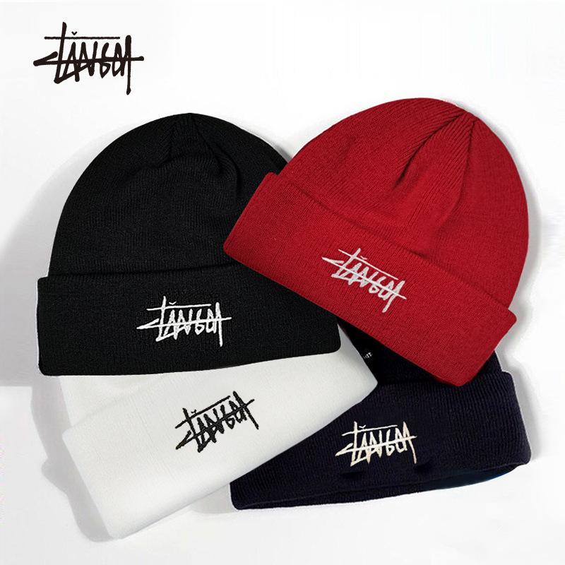 Big Head Circumference Knitted Hat Men's Autumn and Winter Woolen Hat South Korea Tide Brand Ruffle Hat Closed Toe Beanie Hat Women's Face-Looking Small