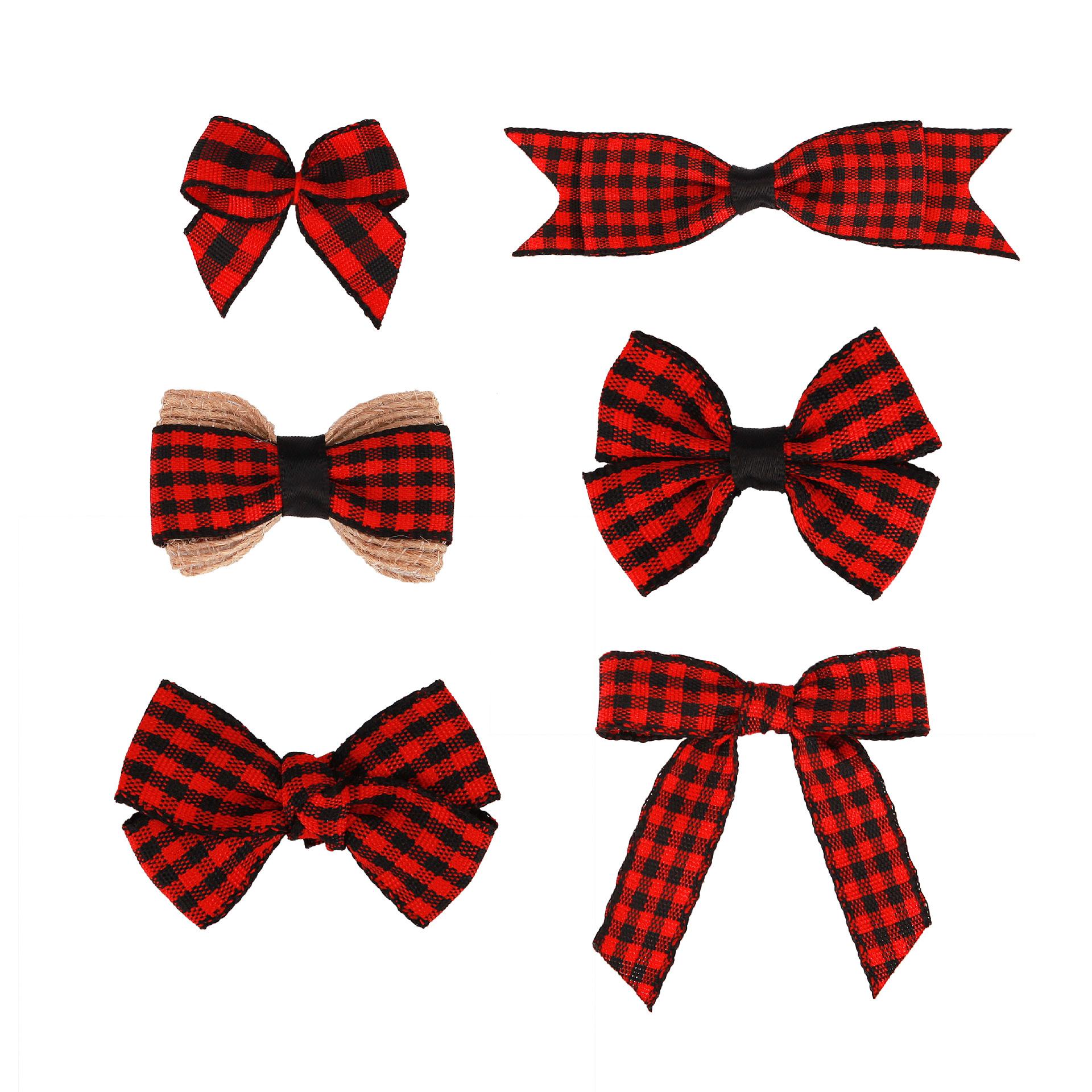 european and american christmas decorations red black plaid bow black red ribbon bow diy christmas decorations