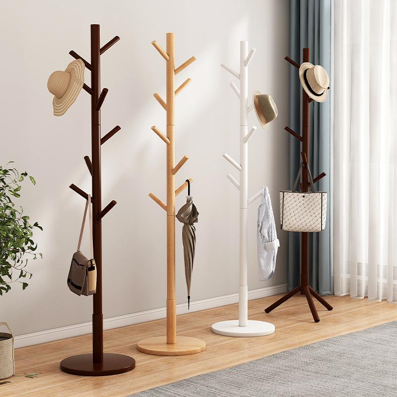 solid wood coat and hat rack bedroom floor home room clothes rack simple clothes rack beech hanger pannier bag rod rack