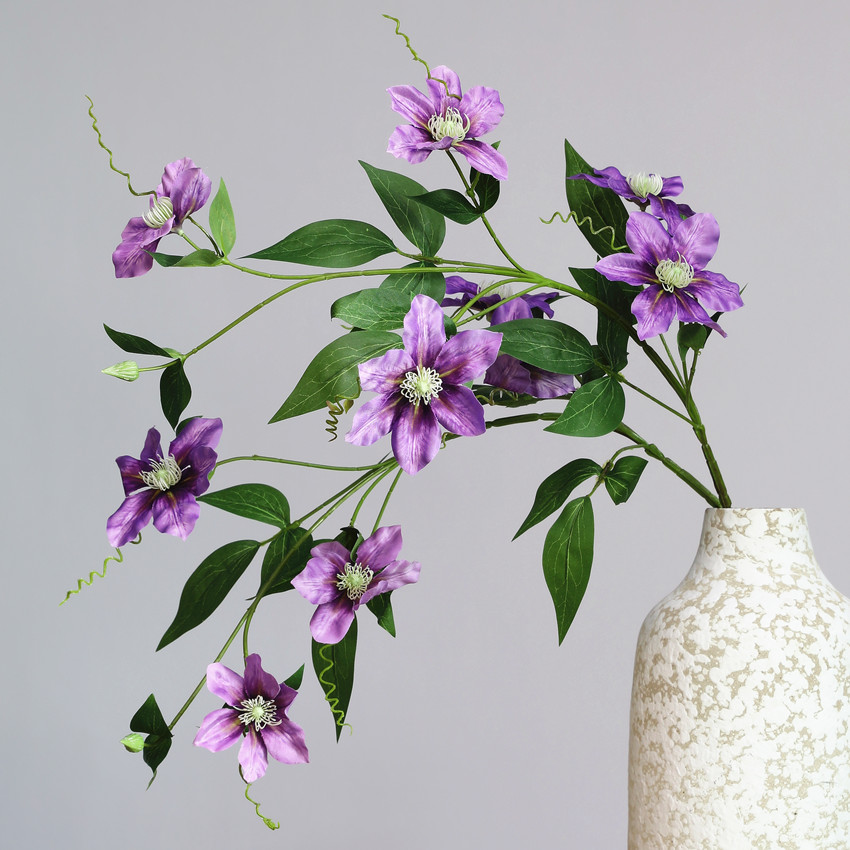 Faux clematis European country fresh British clematis home decoration living room dining table faux flower ornaments Item Picture