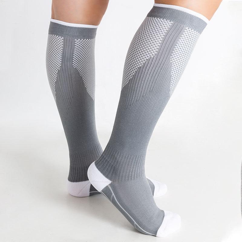 wholesale long tube sports compression stockings gradient compression socks 20-30mmhg running bamboo fiber stretch socks transparent