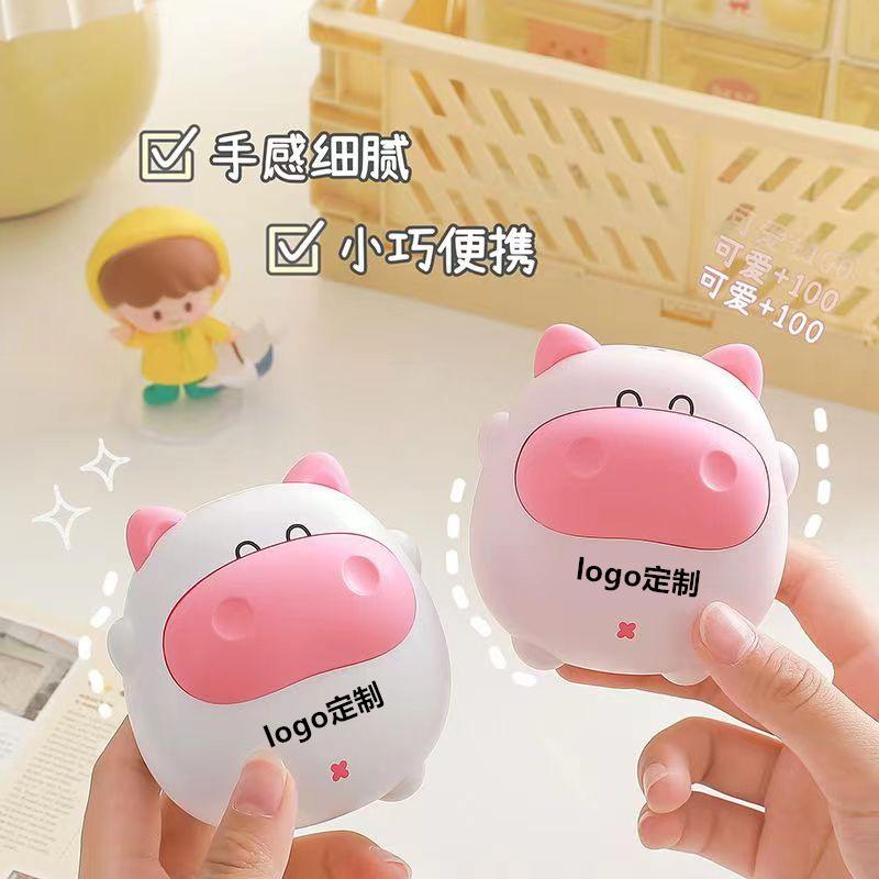 winter hand warmer self-heating mini portable pocket electric warmer usb rechargeable cute cow hand warmer customization