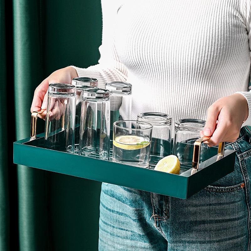 draining tray portable light luxury dining room living room office snack fruit tray cup tea set draining tray 0714
