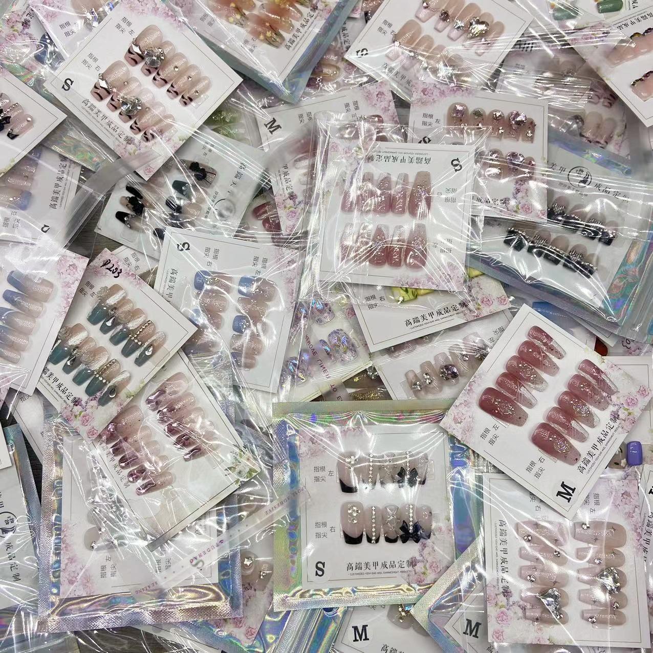 women's handmade wear nail nail blind box nail stickers new welfare leak-picking nail non-defective item wholesale