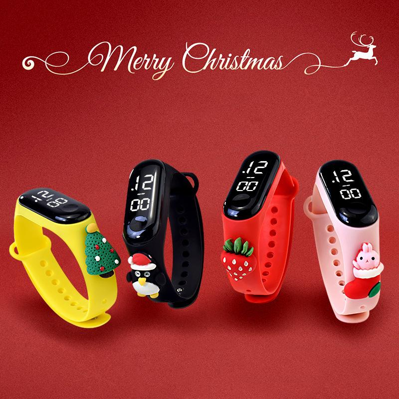 [m3] in stock led touch screen waterproof electronic watch outdoor sports anime christmas doll children bracelet watch