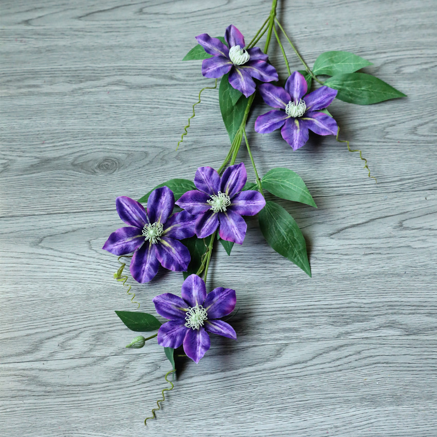 Faux clematis European country fresh British clematis home decoration living room dining table faux flower ornaments pic 4