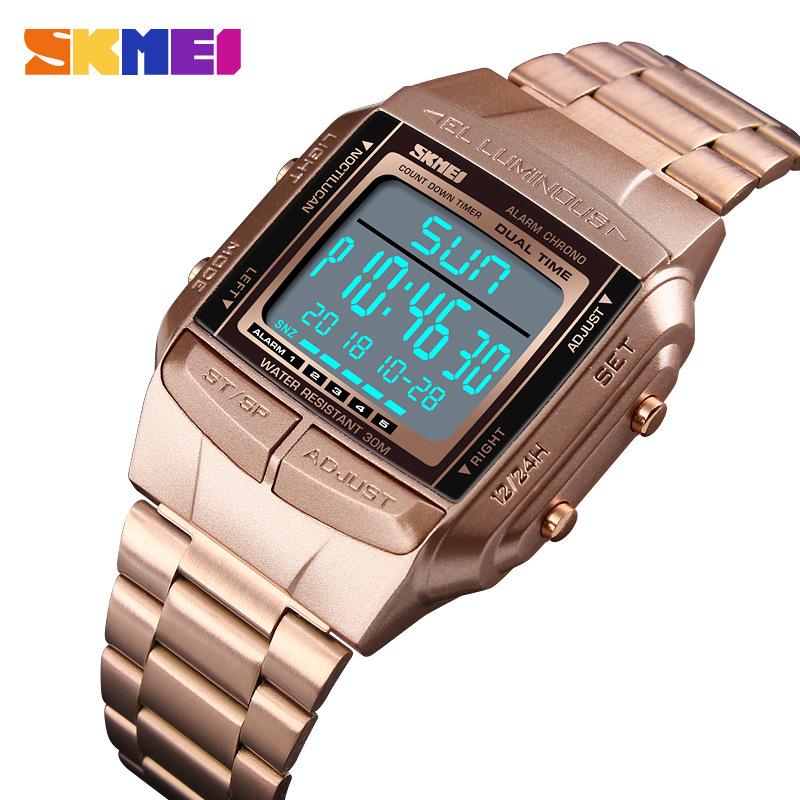 skmei multi-functional men's watch luminous waterproof sports electronic watch led watch electronic watch wholesale men's