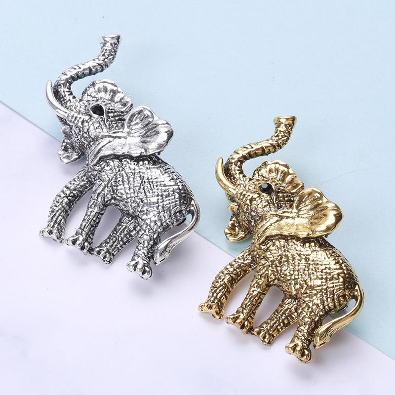 elephant brooch personality ins men's suit coat accessories women's clothing coat fixing pin fashion splendid jewelry