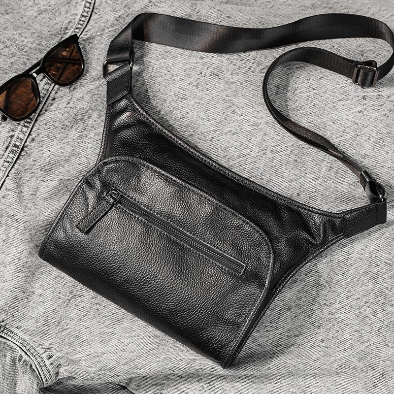 first layer cowhide men's shoulder bag high quality men's men's bag fashion simple messenger bag back shoulder bag