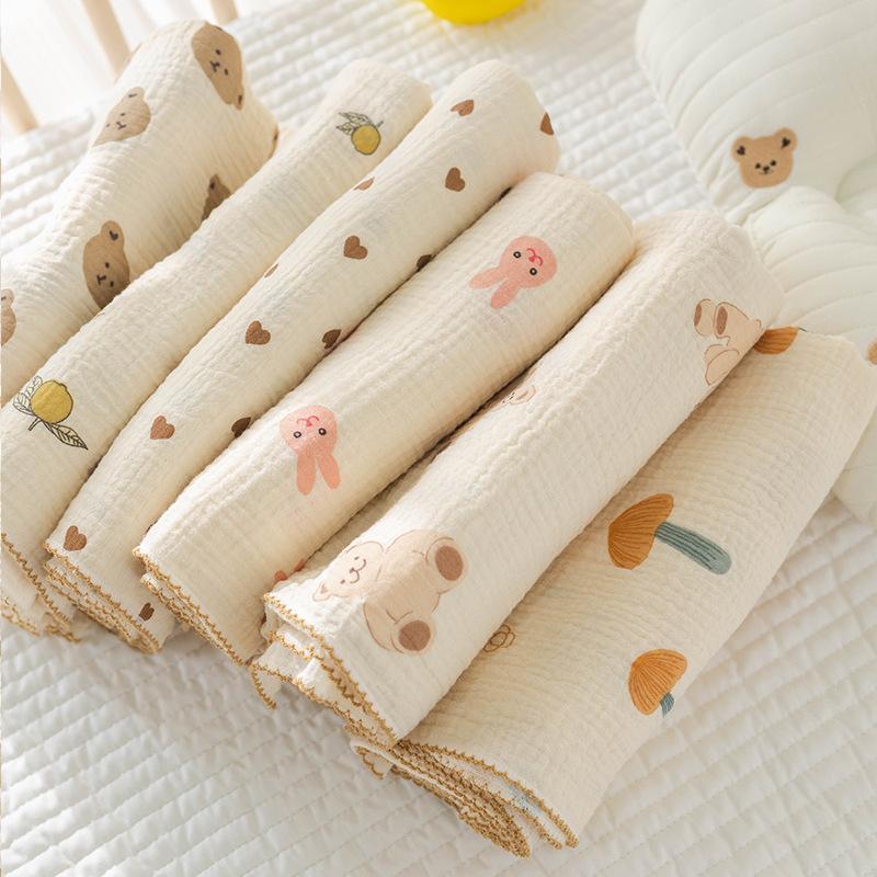double-layer gauze blanket newborn baby bag single 4-layer cotton yarn bag blanket children bath towel baby products wholesale