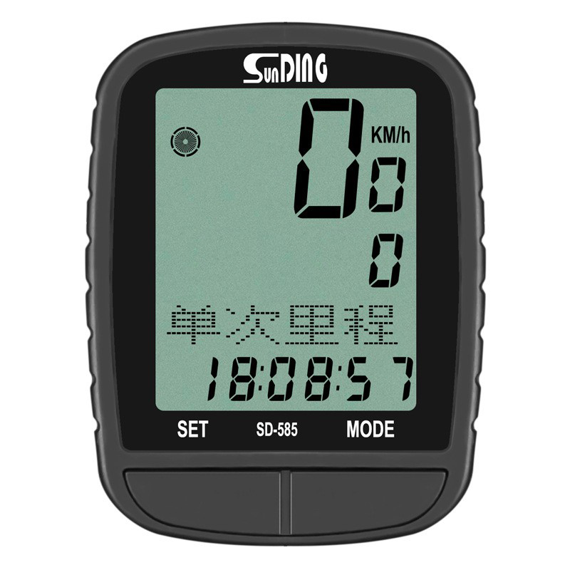 SD-585 bicycle wireless speedometer with large backlit screen in both Chinese and English, waterproof mountain bike speedometer, odometer, and speedometer Specification image