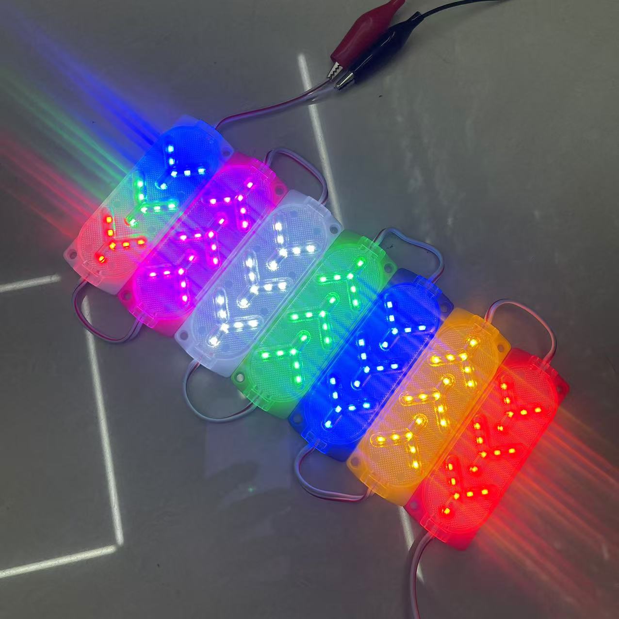 Motorcycle LED flashing light, taillight, 12V arrow decorative light, color light, new module, brake light, chassis light pic 4