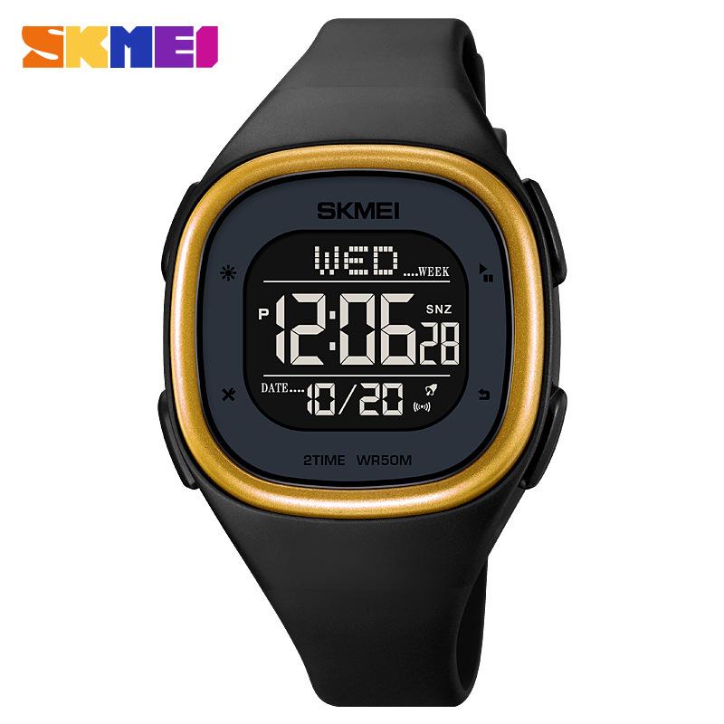 skmei men's electronic watch student luminous waterproof led watch multi-functional square couple watch wholesale