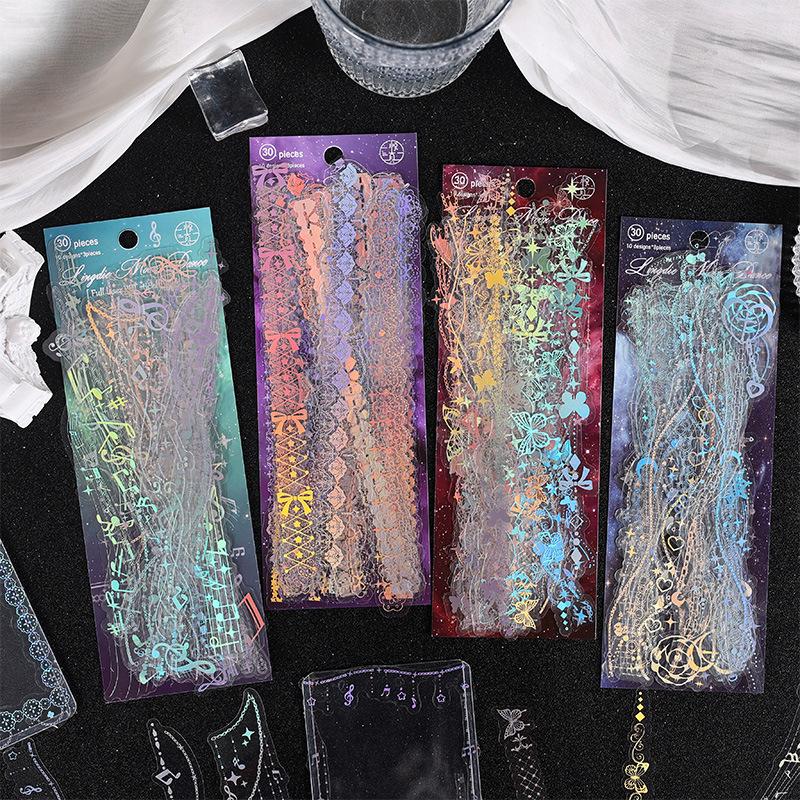 night fantasia journal stickers laser pet stickers creative children notebook stickers sample data