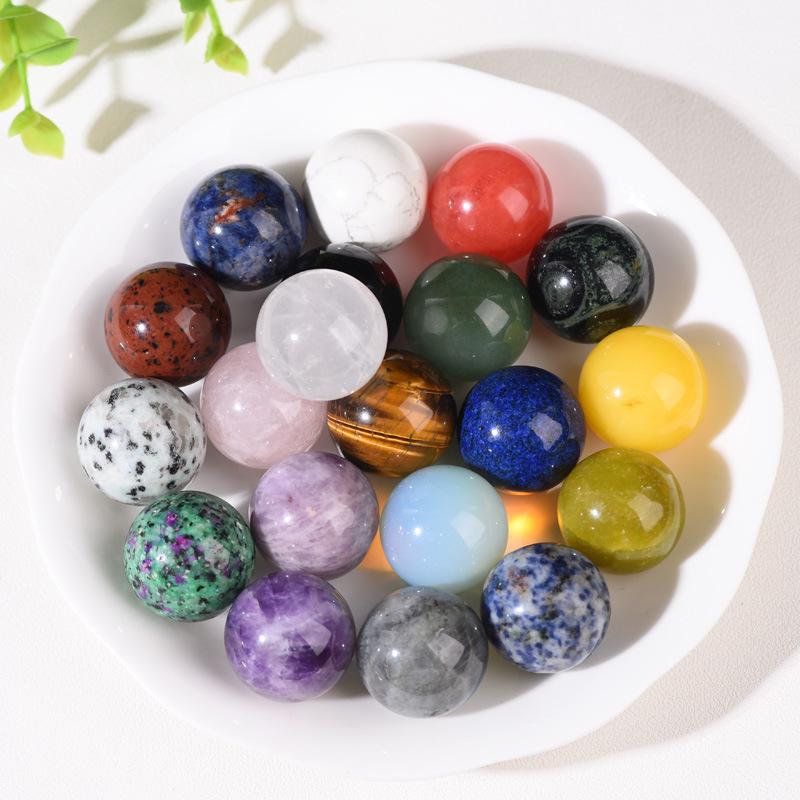 natural crystal ball 2.5cm rough stone ore children's specimen amethyst gem home decorations ornament gift