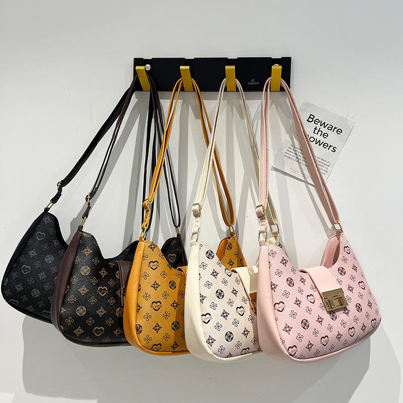 New Presbyopic Pea Bag 2023 Women's Bag Retro Women's Shoulder Bag Foreign Trade Bag Women's Wholesale Printing Underarm Bag