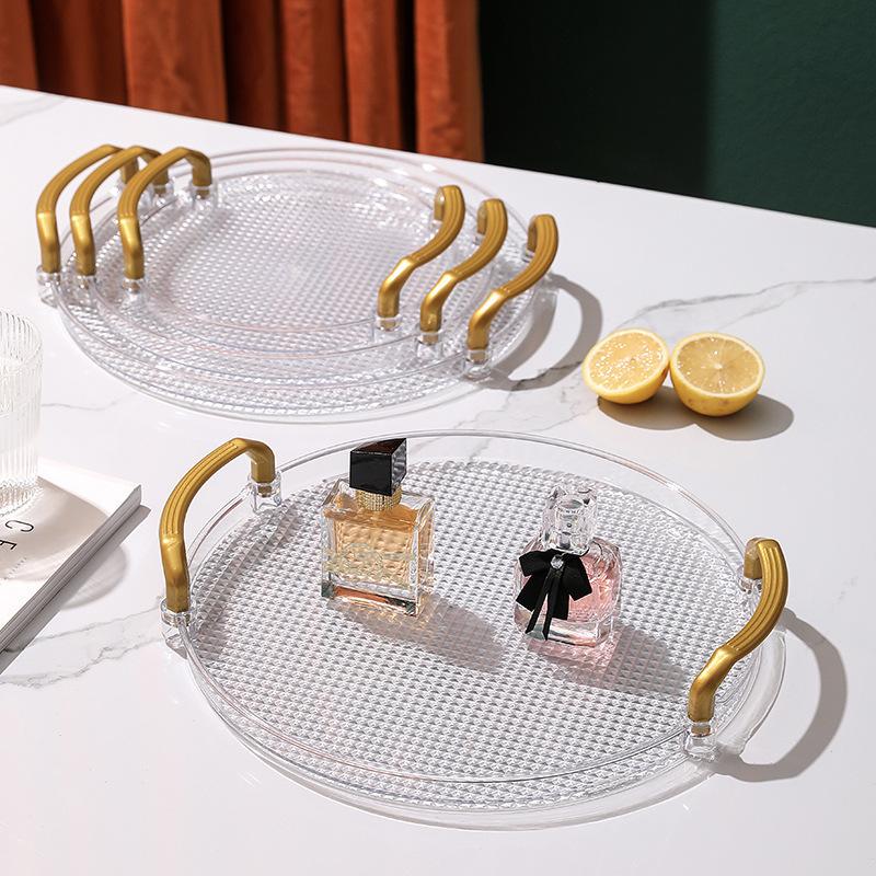 Fruit Tray Affordable Luxury Style round and Square Plastic Tray Home Office Water Cup Storage Tray Fruit Tray
