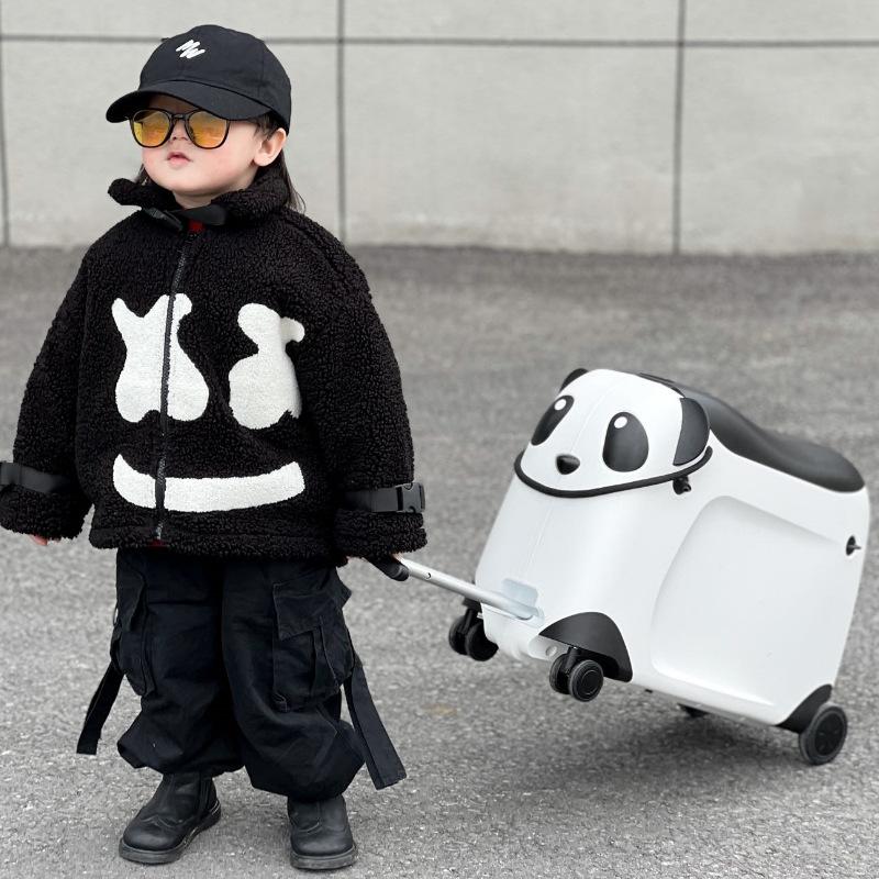cute panda children's luggage wholesale riding gift cartoon baby trolley case children boarding travel luggage