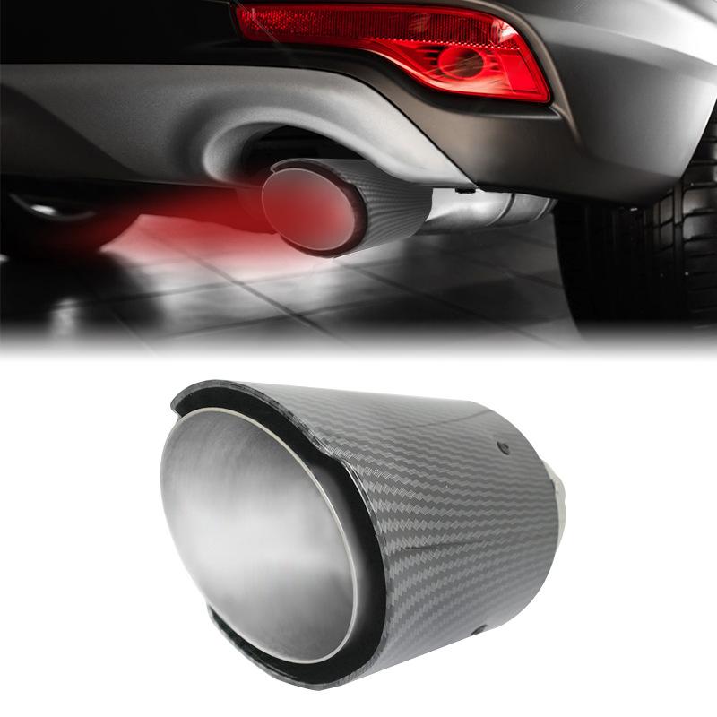Car Modification Carbon Fiber Luminous Tailpipe Scorpio Exhaust Pipe Muffler Led Colorful Light Stainless Steel Tail Nozzle