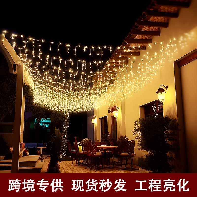 solar ice strip lights colored lights string decorative lights christmas lights led starry roof lights waterfall lights