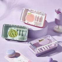soap dish creative with cover drain portable student dormitory bathroom home bathroom soap box with flip cover