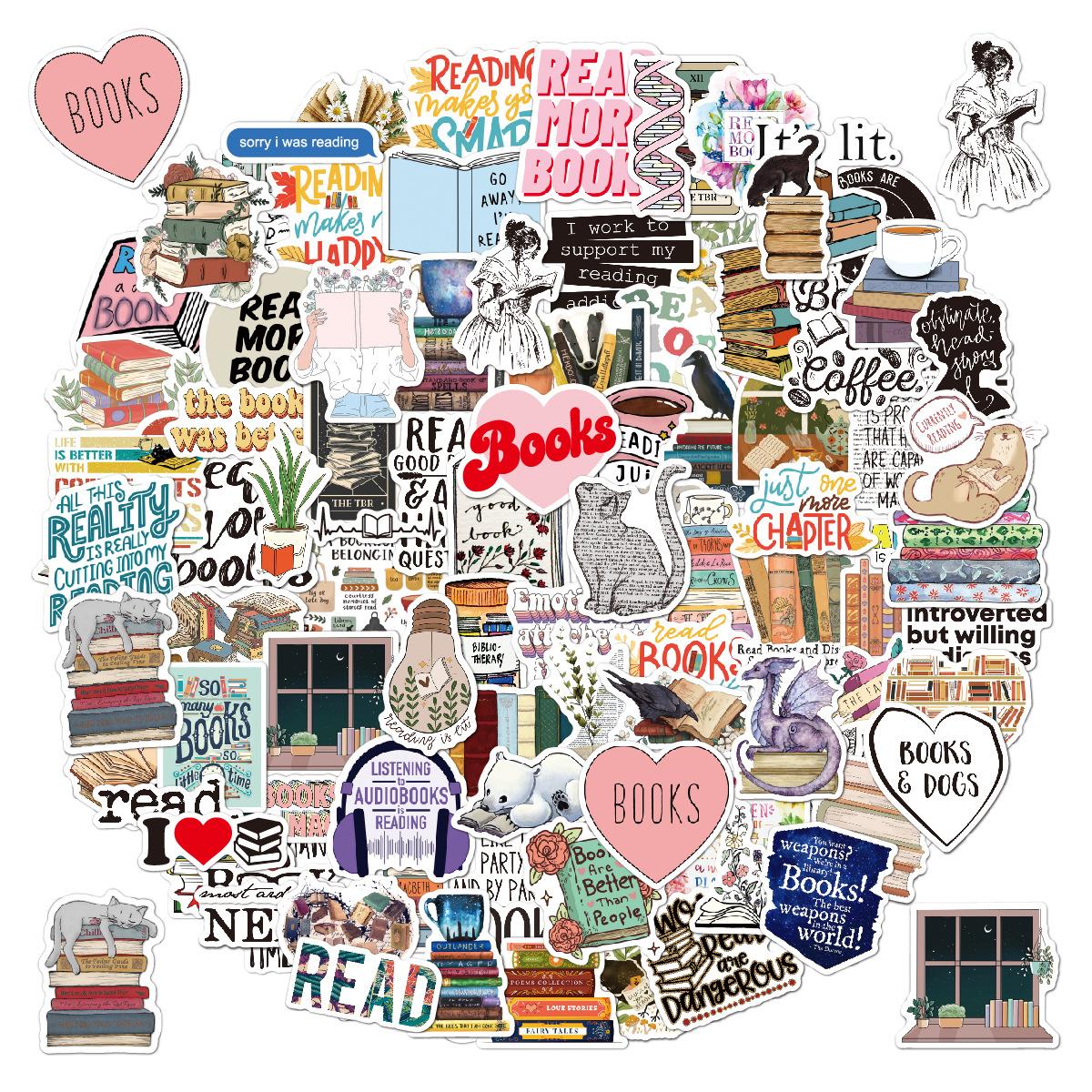 100 reading stickers waterproof stickers for computer notebook vinyl vinyl