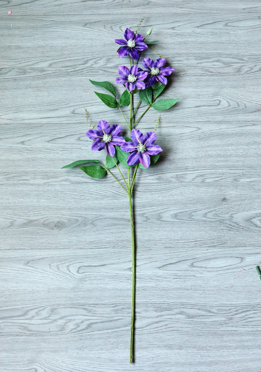 Faux clematis European country fresh British clematis home decoration living room dining table faux flower ornaments pic 5