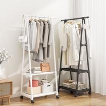 simple hanger floor bedroom coat rack hanger clothes storage rack double rod storage rack cabinet