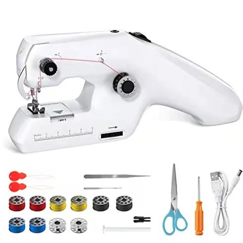 cross-border in stock fanghua zdml-6 sewing machine household mini handset portable electric double-line sewing machine