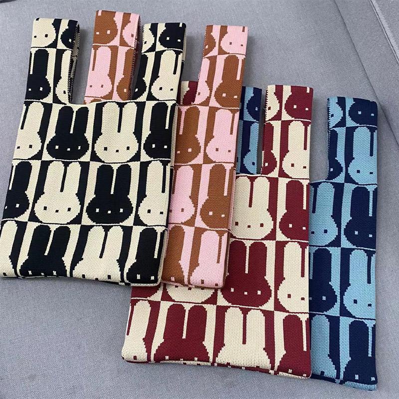new knitted bags amazon ebay korean woolen yarn bag fashion simple shoulder bag rabbit vest bag factory
