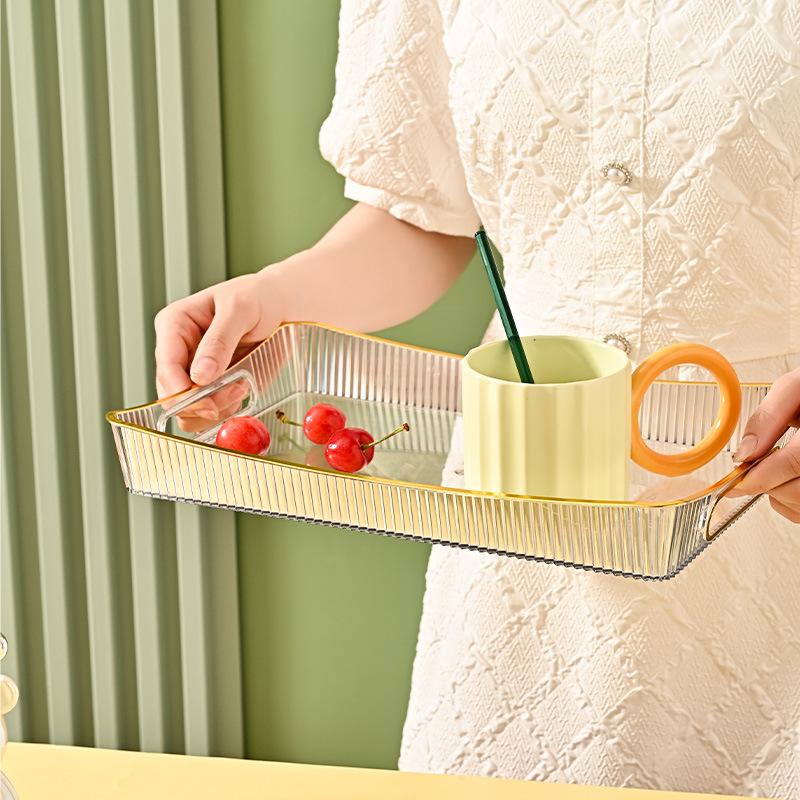 Tea Tray Tray Light Luxury Household Small Water Cup Tray Tea Tray Household Draining Tea Cup Tray Rectangular Fruit Tray