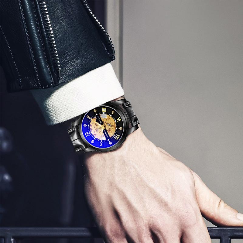 genuine goods opel geya fashion watch men luminous business waterproof hollow automatic mechanical watch wholesale