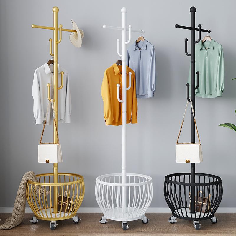 coat rack floor bedroom hanger light luxury simple clothes rack home living room movable small storage shelves