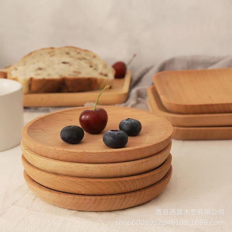 Factory Direct Supply Household Wooden Tray Afternoon Tea Tray Bedroom Storage Tidy Tray Fruit Tray