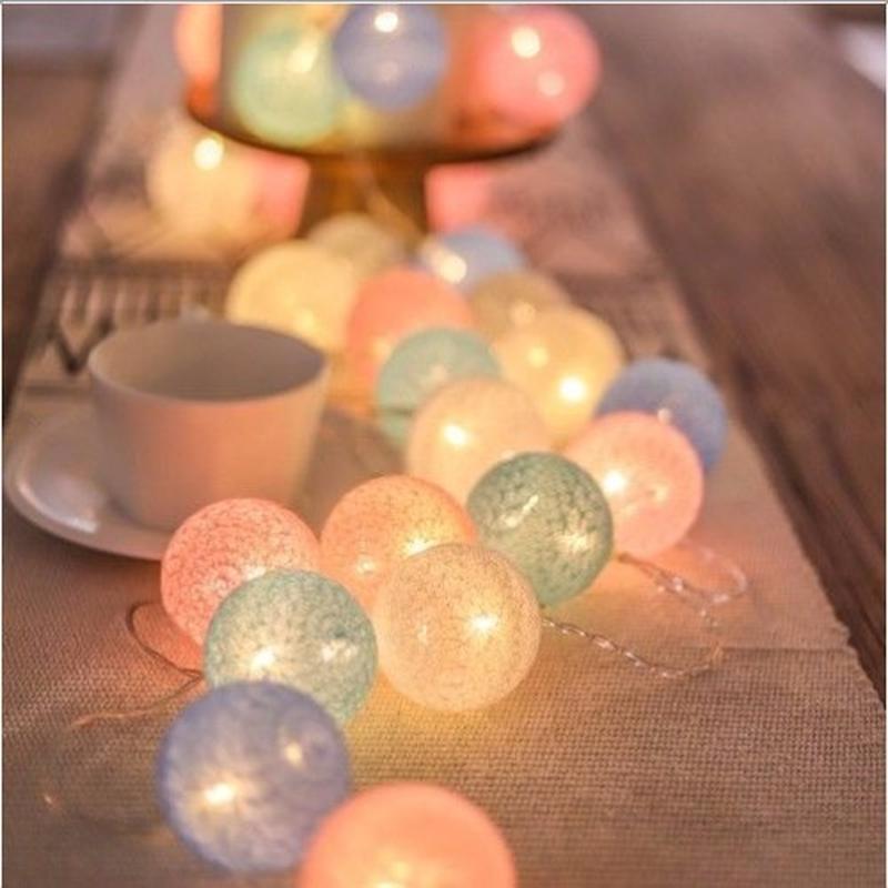 thailand cotton ball colored lights battery box string lights led christmas lights holiday decoration christmas tree home layout